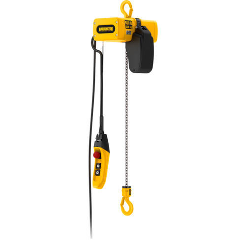 Harrington SEM Series Single-Phase Mini Hoist with Hook Suspension - 1000 lbs - 10 ft Lift