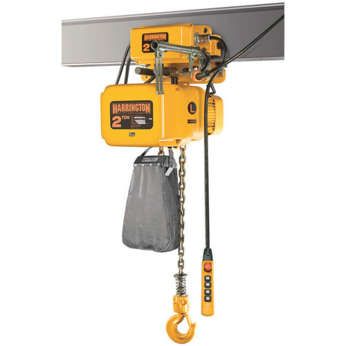 Harrington SNERG Series Single-Phase Hoist with Geared Trolley - 3 Ton - 10 ft Lift