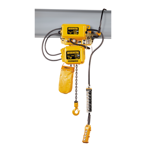 Harrington SNERM Series Single-Phase Hoist with Motorized Trolley - 1 Ton - 10 ft Lift