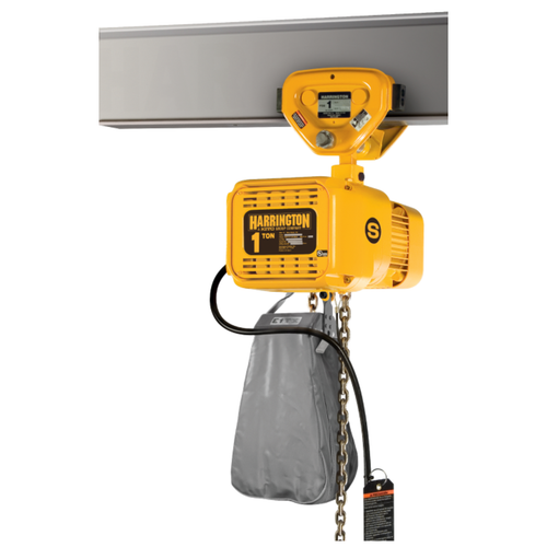 Harrington NERP Series Electric Chain Hoist with Push Trolley - 1/2 Ton - 10 ft Lift