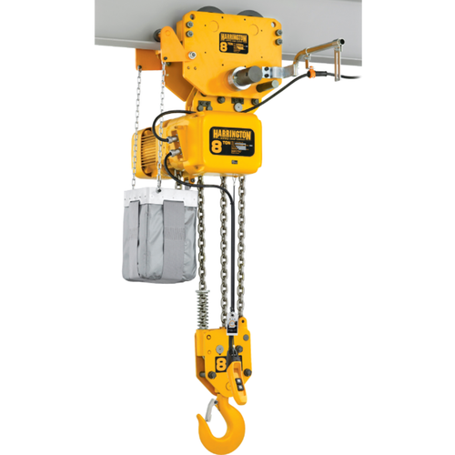 Harrington ERP Series Electric Chain Hoist with Push Trolley - 10 Ton - 10 ft Lift