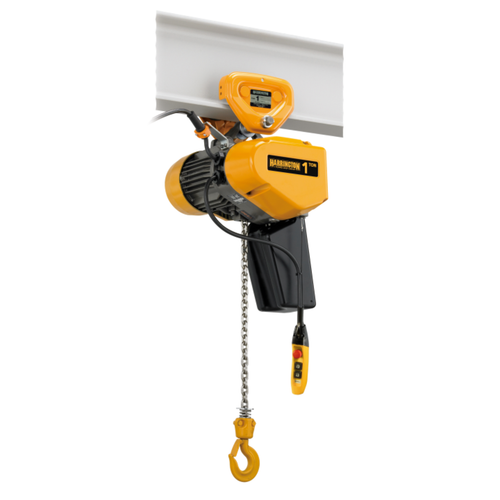 Harrington EQP Series Electric Chain Hoist with Push Trolley - 1/4 Ton - 10 ft Lift