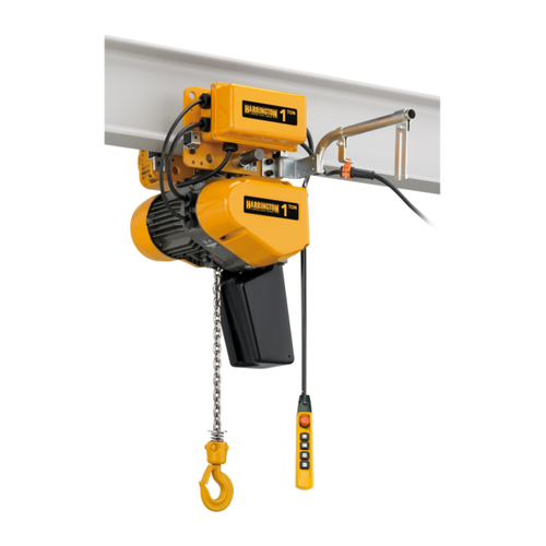 Harrington EQM Series Electric Chain Hoist with Motorized Trolley - 1/4 Ton - 10 ft Lift