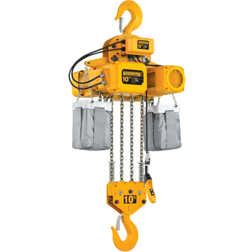 Harrington ER Series Electric Chain Hoist with Hook Suspension - 10 Ton - 10 ft Lift