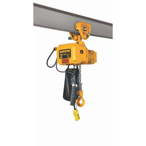 SNERP Electric Chain Hoist with Push Trolley 20' Lift-Capacity 1 Tons SNERP010S Electric Chain Hoist with Push Trolley HARRINGTON