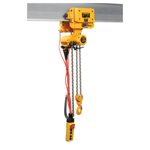Harrington TCLM Lube Free Series Air Powered Trolley Hoist - 1 Ton - Pendant Control