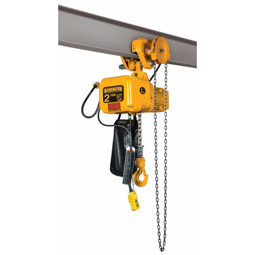 SNERG Electric Chain Hoist with Geared Trolley 20' Lift-Capacity 1 Tons SNERG010S Electric Chain Hoist with Geared Trolley HARRINGTON