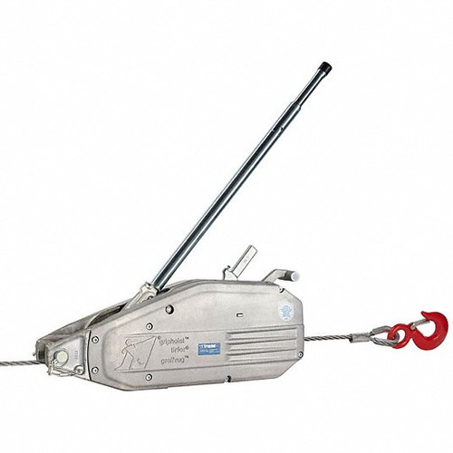Tractel TU-32 Griphoist / Tirfor 4-Ton Wire Rope Hoist with 30' of Cable, Swivel Hook Optional.