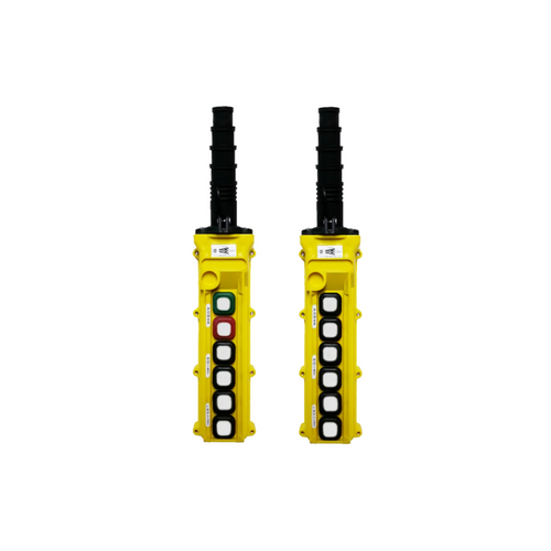 Duct-O-Wire L Series Pendant Push Button Station, 6-Button, Slim Profile, Single Speed, Maintained On/Off
