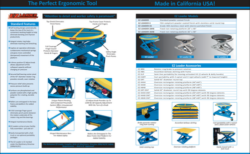 Bishamon EZ Loader - Self-Leveling Pallet Positioner - 28" W x 48" L x 4000 lbs Capacity