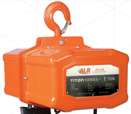 Atlas Titon Electric Chain Hoist - 1 Ton, 20Ft Lift, Single Phase