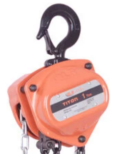 Atlas Lifting and Rigging TCH 1 Ton Chain Hoist 2200 lbs 10 Ft. Lift