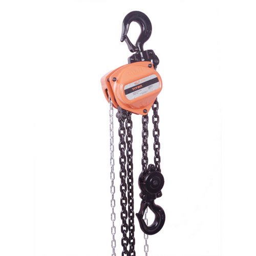 Atlas Lifting and Rigging Titon 5 Ton Chain Hoist 11000 lbs 20 Ft. Lift