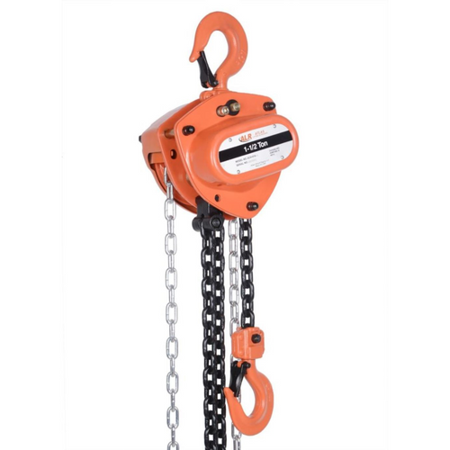 Atlas Lifting and Rigging ACH 1-1/2 Ton Chain Hoist 15 Ft. Lift with Overload Protection