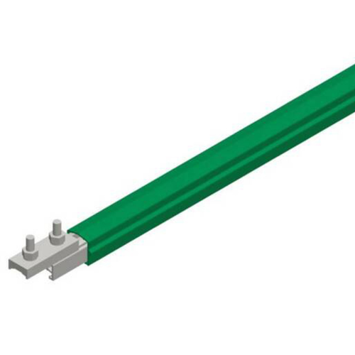 Conductix Safe-Lec 2 Conductor Bar 200 A AL/SS, Green PVC Cover, w/ Splice Joint, 4.5M