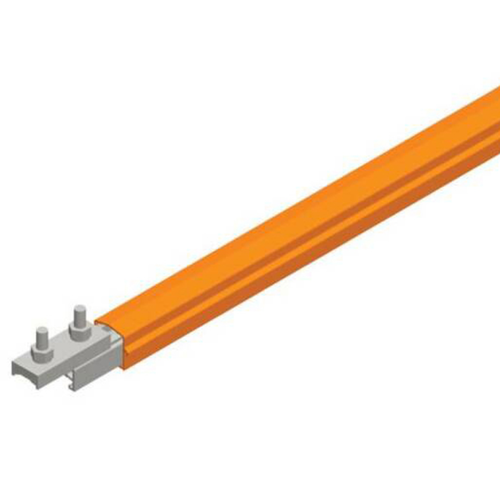 Conductix Safe-Lec 2 Conductor Bar 200 A AL/SS, Orange PVC Cover, w/ Splice Joint, 4.5M
