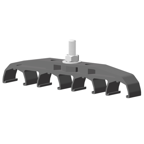 Conductix Safe-Lec 2 Hanger Clamp, 4-Pole, Standard Heat, Black Acetyl, Stainless Steel Hardware