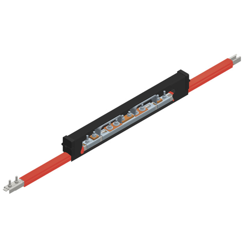 Conductix Safe-Lec 2 Expansion Section, 200 A AL/SS, Red Medium Heat Polycarbonate Cover, w/ Splice Joint, 4.5M