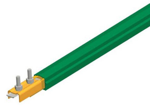 Conductix Safe-Lec 2 Conductor Bar 250 A Copper, Green PVC Cover, w/ Splice Joint, 4.5M