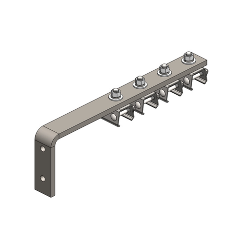 Conductix Hevi-Bar II, Bracket, Web, Plated, w/4 Stainless Steel Cross-bolt Hangers (for 700-1500 A Bar), 19.25 inch L