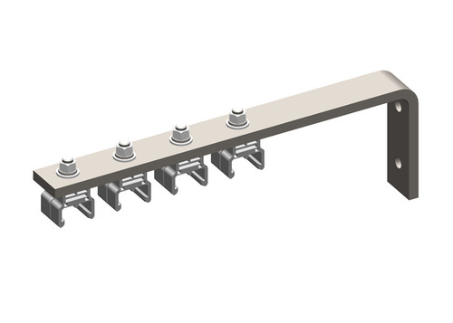 Conductix Hevi-Bar II, Bracket, Web, Hot Dip Galv, 19.25" L, w/4 Stainless Steel Cross-bolt Hangers (for 700-1500 A Bar)