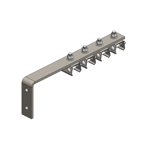 Conductix Hevi-Bar II, Bracket, Web, Plated, w/4 Stainless Steel Cross-bolt Hangers, w/Insulators (for 500 A Only), 19.25 inch L