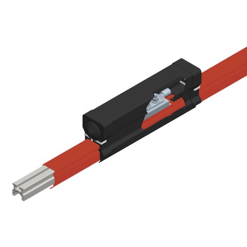 Conductix Hevi-Bar II, Power Feed, 1000 A, Red Med Heat Polycarbonate Cover, 500 MCM