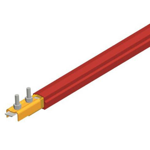 Conductix Safe-Lec 2 Conductor Bar 400 A Copper, Red Medium Heat Polycarbonate Cover, w/ Splice Joint, 4.5M