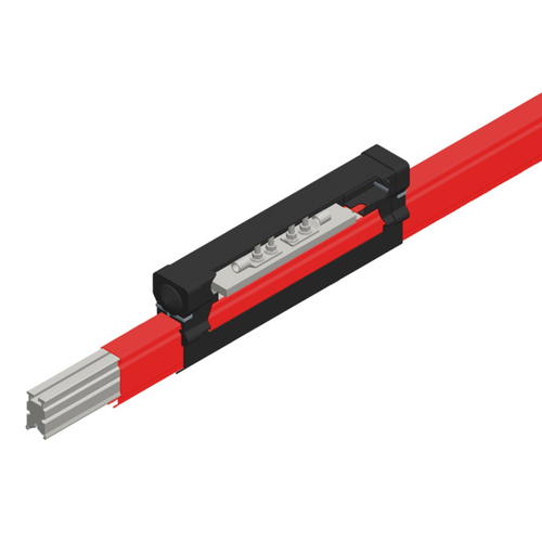 Conductix Hevi-Bar II, Power Feed, 1500 A, Red Med Heat Polycarbonate Cover