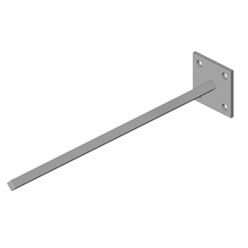 Conductix Safe-Lec 2 Collector Mounting Bar, Single-Post, 0.5 inch (13 mm) sq, 16 inch Length