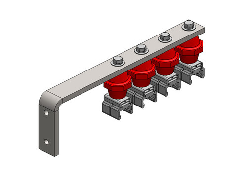 Hevi-Bar II, Bracket, Web, Stainless Steel, w/4 Polycarbonate Hangers, w/Insulators (for 500A Bar Only), 19.25 inch L Conductix XA-51786B