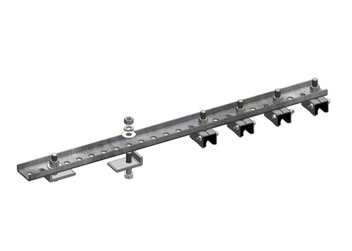 8-Bar, Bracket, Flange, with Hanger Clamps, Steel Snap-in, 4 on one side, 24 inch L Conductix XA-52273E