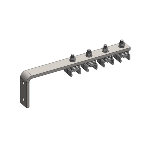 Conductix Hevi-Bar II, Bracket, Web, Stainless Steel, w/4 Standard Polycarbonate Hangers (for 500 A Bar Only), 19.25 inch L