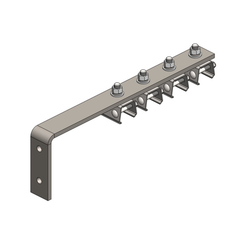 Conductix Hevi-Bar II, Bracket, Web, Plated, w/4 Stainless Steel Cross-bolt Hangers (for 500 A Only), 19.25 inch L