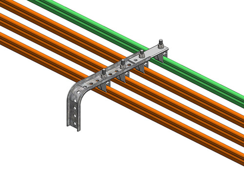 Conductix 8-Bar, Bracket Extension, Flat 5" Long, Cold-Rolled Steel