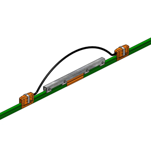 Conductix 8-Bar Expansion Section, 90 A, Galv Steel, Green PVC Cover, 10 FT Length