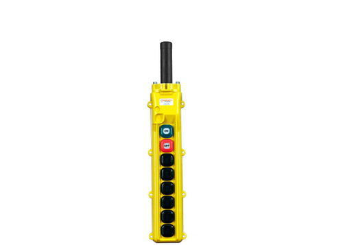 80 Series 8-button Pendant with three two-speed switches and momentary on/off Conductix XA-34237