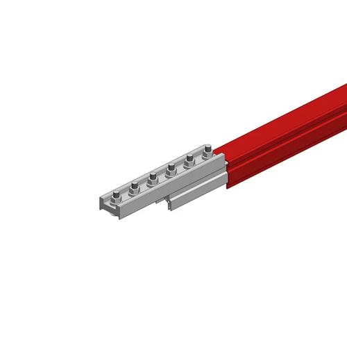 Conductix Hevi-Bar II Conductor Bar Dura Coat 700 A, Red Med Heat Polycarbonate Cover, With Splice, 30 FT Length