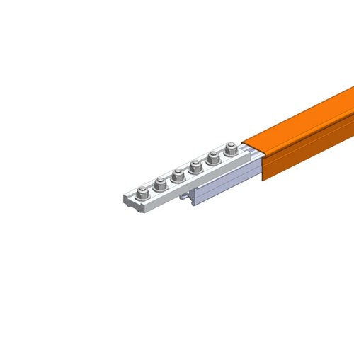 Conductix Hevi-Bar II Conductor Bar Dura Coat 500 A, Orange PVC Cover, With Splice, 30 FT Length