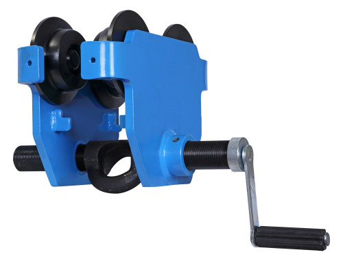 Tractel Corso Overhead Push Trolley – 1 Ton Capacity with Crank Flange Adjustment & Extended Hanging Bar