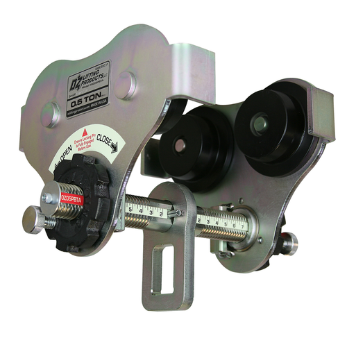 OZ Lifting 0.5 T USA Push Beam Trolley with up to 8" Flange Width