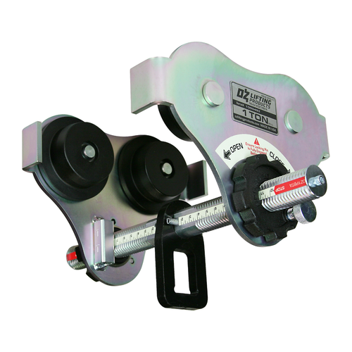 OZ Lifting 1 T USA Push Beam Trolley with up to 12" Flange Width