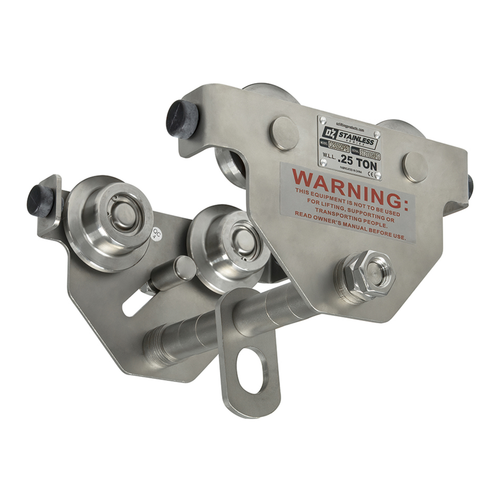 OZ Lifting 0.25 T Stainless Steel Push Beam Trolley