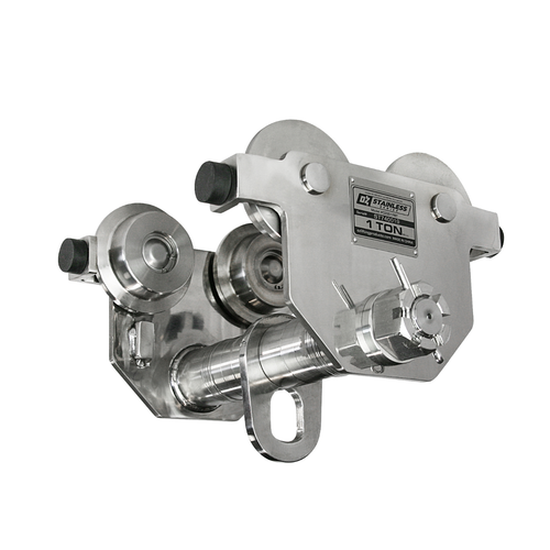 OZ Lifting 1 T Stainless Steel Push Beam Trolley