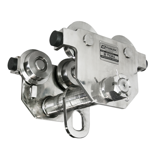 OZ Lifting 2 T Stainless Steel Push Beam Trolley