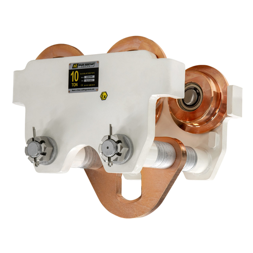 OZ Lifting 10 T Spark Resistant Push Beam Trolley