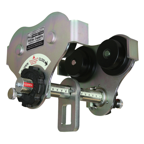 OZ Lifting 1 T Push Beam Trolley Fall Protection with up to 16" Flange Width (Made in USA)