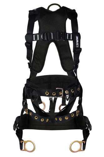 Tractel Tower TracX Full-Body Harness with Saddle, TracX Pad, Padded Support Belt, and Side D-Rings – Size XL