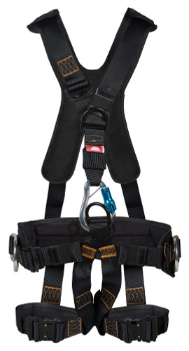 Tractel Rescue Y-Style Full-Body Harness with Quick-Connect Legs, TracX Pad, and Aluminum D-Rings – Size M