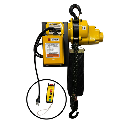 OZ Lifting 4000 Lb. Electric Chain Hoist with 10 Ft. of Lift Including ECWA Wireless Adapter